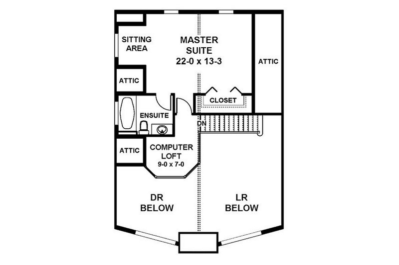 Dream House Plan - Floor Plan - Upper Floor for Cottage House Plan #126-217 - 2 bed, 2 bath