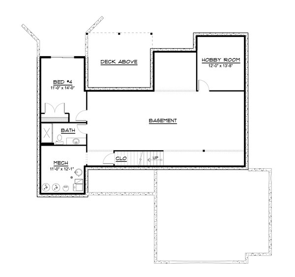 House Blueprint - Barndominium Floor Plan - Lower Floor Plan #1064-190