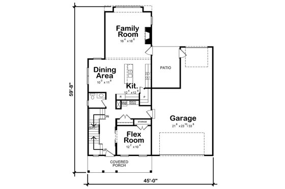 Floor Plan - Main Floor for Farmhouse House Plan #20-2392 - 4 bed, 3.5 bath