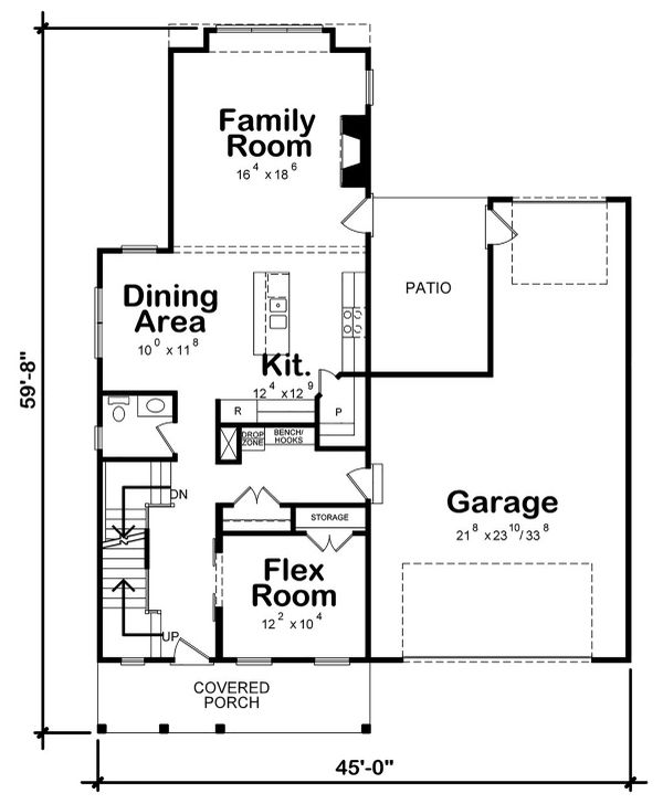 Architectural House Design - Farmhouse Floor Plan - Main Floor Plan #20-2392