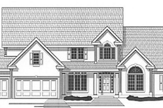 Exterior - Front Elevation for Traditional House Plan #67-450 - 4 bed, 5 bath