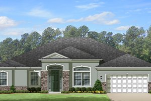 Exterior - Front Elevation 3 for European House Plan #1058-129 - 4 bed, 3 bath