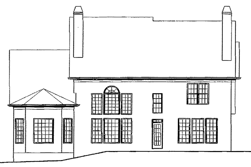 Home Plan - Exterior - Rear Elevation for Country House Plan #54-232 - 4 bed, 3.5 bath