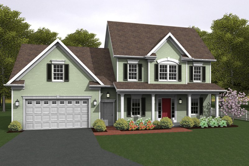 Architectural House Design - Colonial Exterior - Front Elevation Plan #1010-82