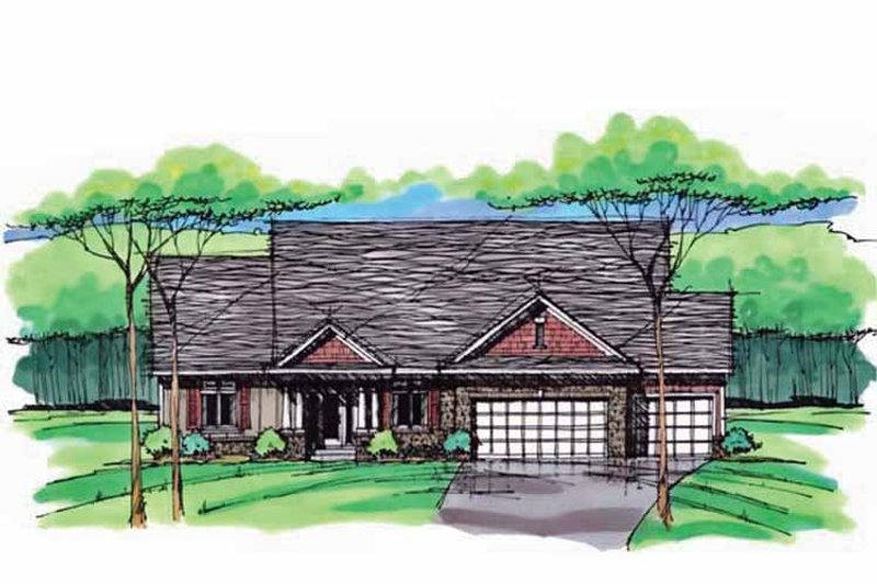 Architectural House Design - Exterior - Front Elevation 3 for European House Plan #51-996 - 3 bed, 2 bath
