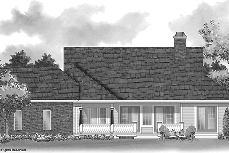 Home Plan - Exterior - Rear Elevation for Country House Plan #930-218 - 3 bed, 2.5 bath