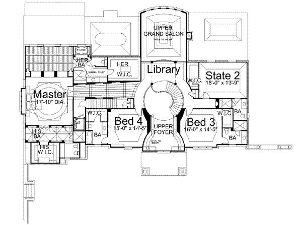 Architectural House Design - European Floor Plan - Upper Floor Plan #119-235