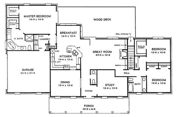 Architectural House Design - Classical Floor Plan - Main Floor Plan #10-278