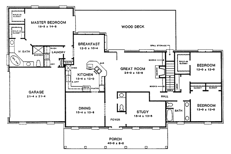 Home Plan - Floor Plan - Main Floor for Classical House Plan #10-278 - 3 bed, 2.5 bath