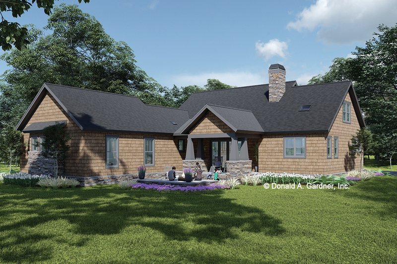 House Design - Exterior - Rear Elevation for Craftsman House Plan #929-1185 - 3 bed, 2.5 bath