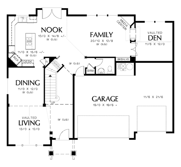 Home Plan - Craftsman Floor Plan - Main Floor Plan #48-809