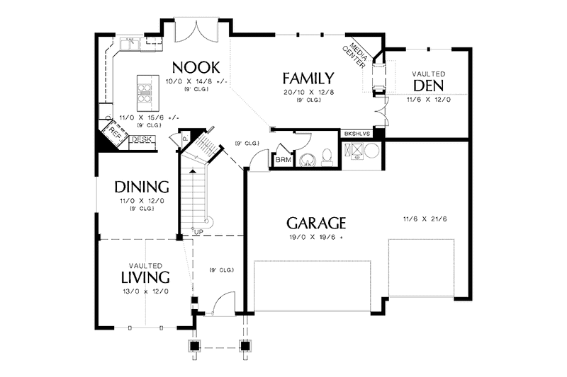 House Plan Design - Floor Plan - Main Floor for Craftsman House Plan #48-809 - 3 bed, 2.5 bath