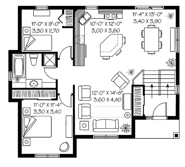 Architectural House Design - European Floor Plan - Main Floor Plan #23-2388