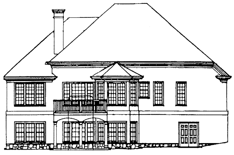 Home Plan - Exterior - Rear Elevation for Country House Plan #429-154 - 3 bed, 2.5 bath