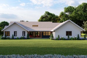 Exterior - Rear Elevation for Farmhouse House Plan #124-1363 - 2 bed, 3 bath