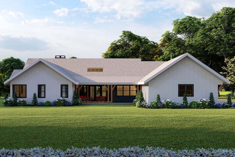 Dream House Plan - Exterior - Rear Elevation for Farmhouse House Plan #124-1363 - 2 bed, 3 bath