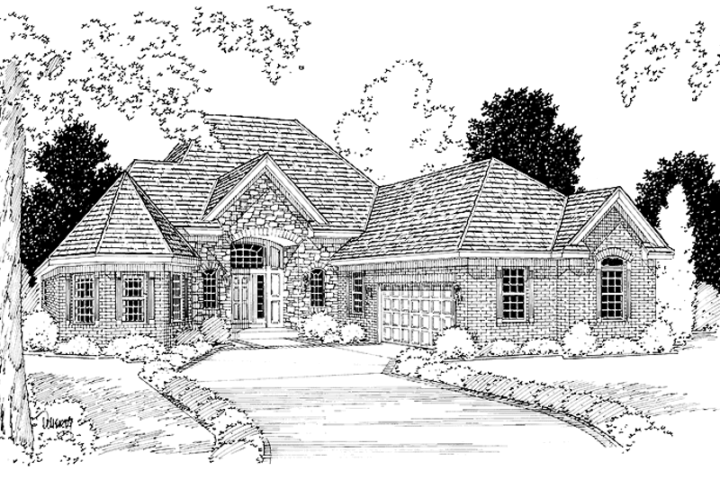 House Blueprint - Country Exterior - Front Elevation Plan #46-597