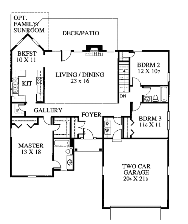House Design - Ranch Floor Plan - Main Floor Plan #1053-11