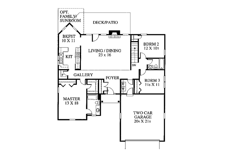 Home Plan - Floor Plan - Main Floor for Ranch House Plan #1053-11 - 3 bed, 2 bath