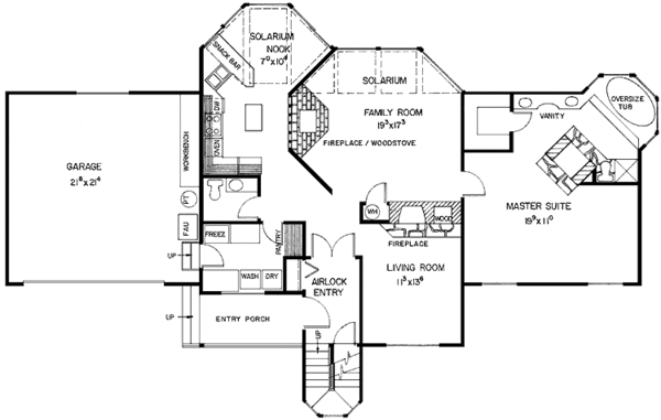 Home Plan - Contemporary Floor Plan - Main Floor Plan #60-951