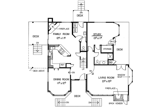 Floor Plan - Main Floor for Contemporary House Plan #60-685 - 3 bed, 3 bath