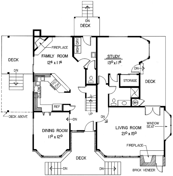 Home Plan - Contemporary Floor Plan - Main Floor Plan #60-685