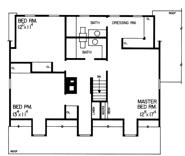 Home Plan - Colonial Floor Plan - Upper Floor Plan #72-623