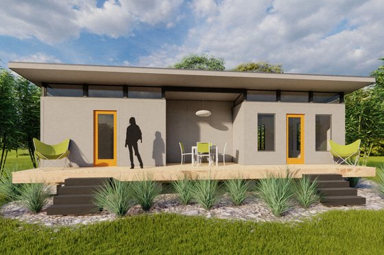 Exterior - Front Elevation 3 for Modern House Plan #449-20 - 2 bed, 1 bath