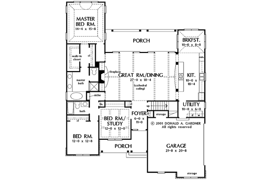 Floor Plan - Main Floor for Country House Plan #929-638 - 3 bed, 2 bath