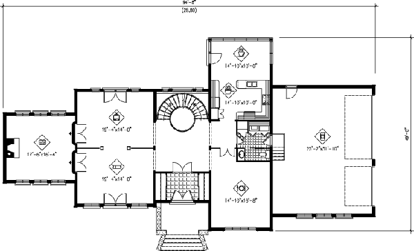 Colonial Floor Plan - Main Floor Plan #25-4172