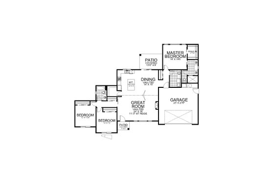 Floor Plan - Main Floor for Contemporary House Plan #112-205 - 3 bed, 2 bath