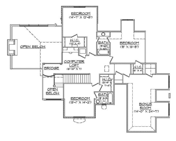 Dream House Plan - Country Floor Plan - Upper Floor Plan #945-79