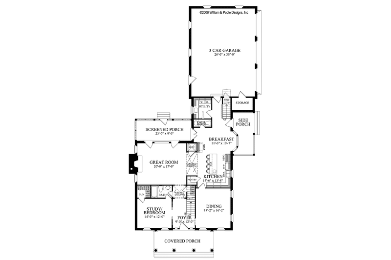 Home Plan - Floor Plan - Main Floor for Classical House Plan #137-334 - 4 bed, 4.5 bath