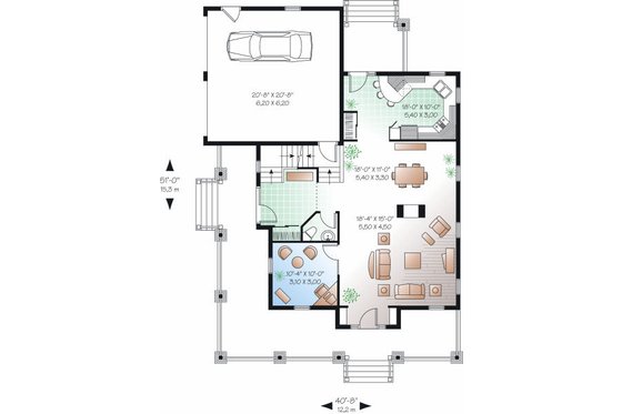 Floor Plan - Main Floor for Farmhouse House Plan #23-840 - 5 bed, 2.5 bath