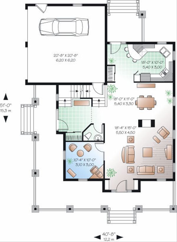 House Design - Farmhouse Floor Plan - Main Floor Plan #23-840