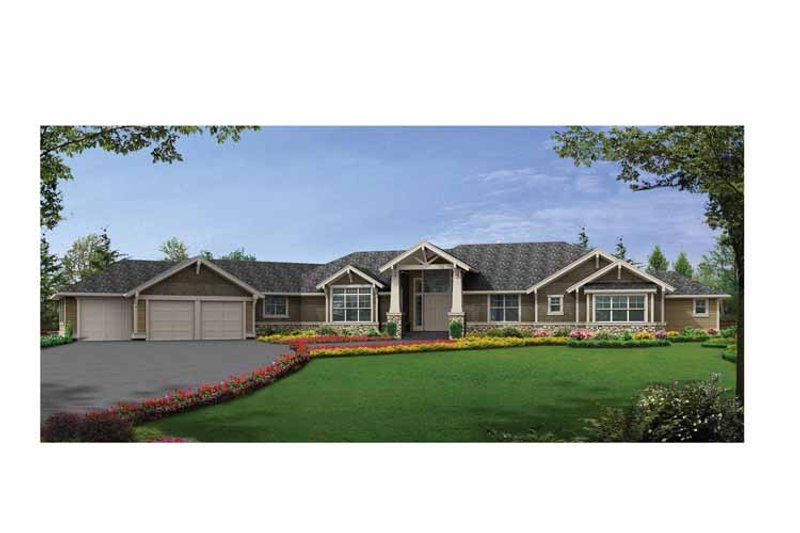 Architectural House Design - Exterior - Front Elevation 3 for Craftsman House Plan #132-552 - 4 bed, 3.5 bath