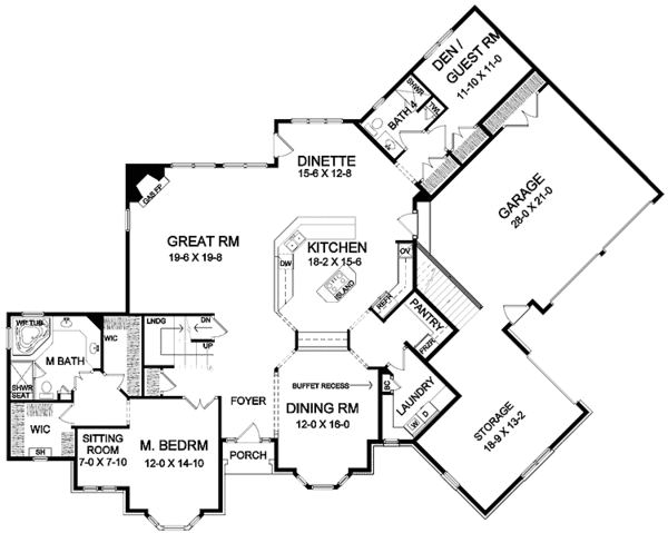 Home Plan - Country Floor Plan - Main Floor Plan #328-401