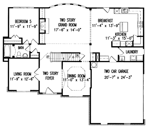 Dream House Plan - Country Floor Plan - Main Floor Plan #54-218