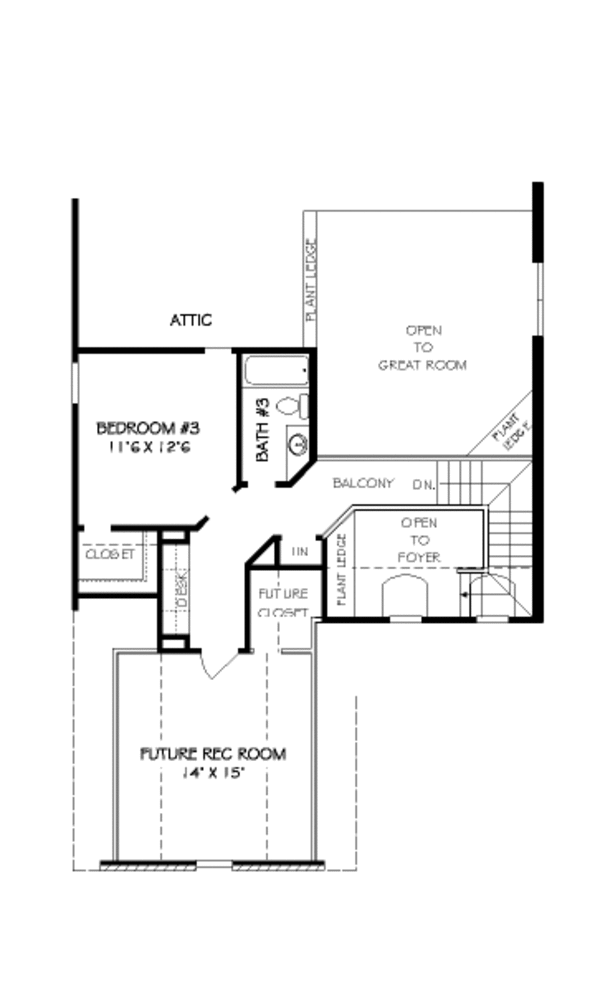 European Floor Plan - Upper Floor Plan #424-133