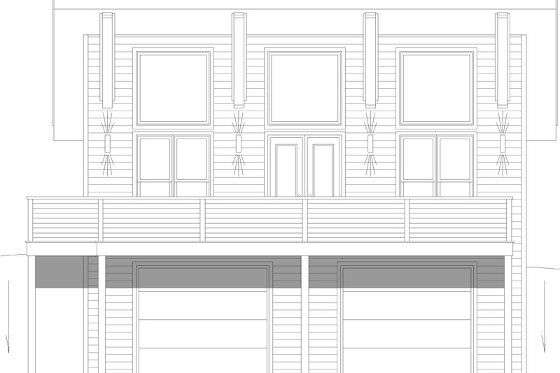 House Blueprint - Exterior - Front Elevation 3 for Country House Plan #932-1123 - 1 bed, 2 bath