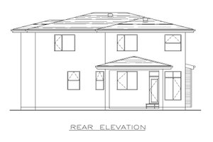 Exterior - Rear Elevation for Modern House Plan #1100-57 - 4 bed, 2.5 bath