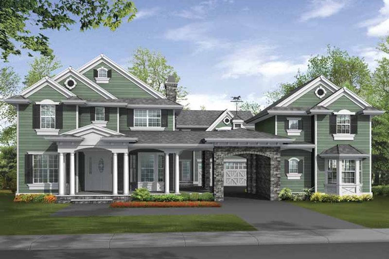 Architectural House Design - Traditional Exterior - Front Elevation Plan #132-504
