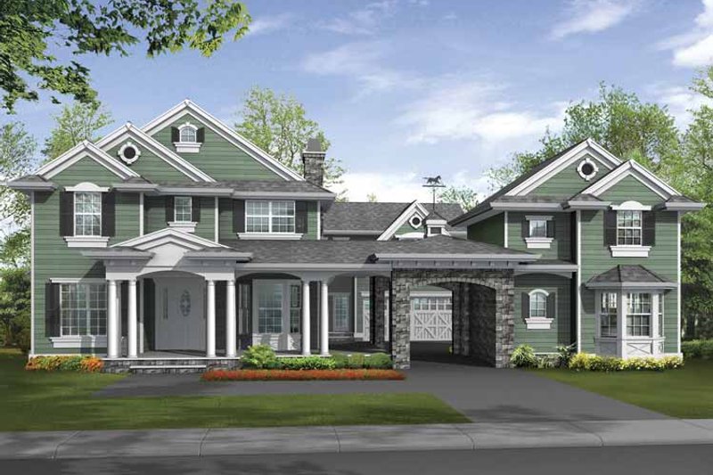 House Blueprint - Traditional Exterior - Front Elevation Plan #132-504