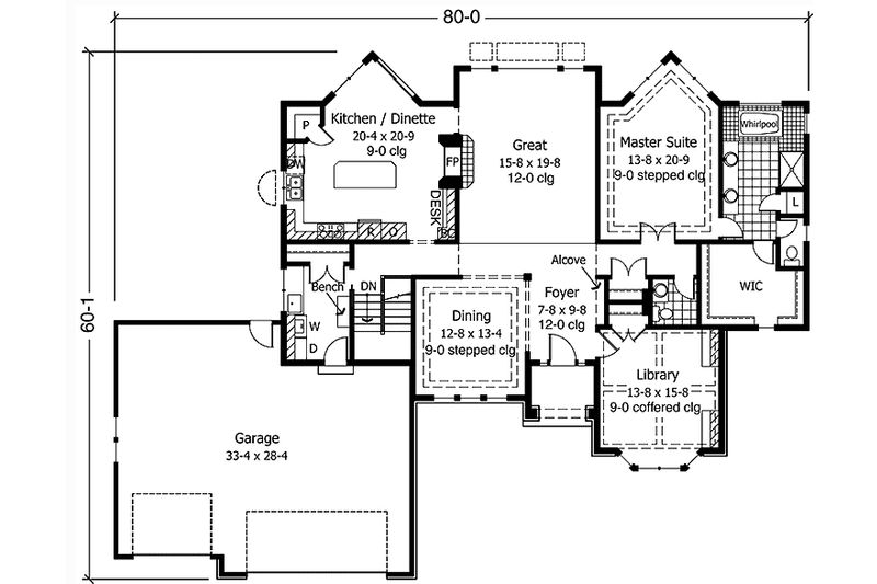 Dream House Plan - Floor Plan - Main Floor for Country House Plan #51-1129 - 3 bed, 3.5 bath