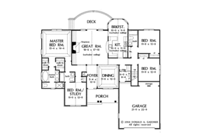 Floor Plan - Main Floor for Ranch House Plan #929-881 - 4 bed, 3 bath