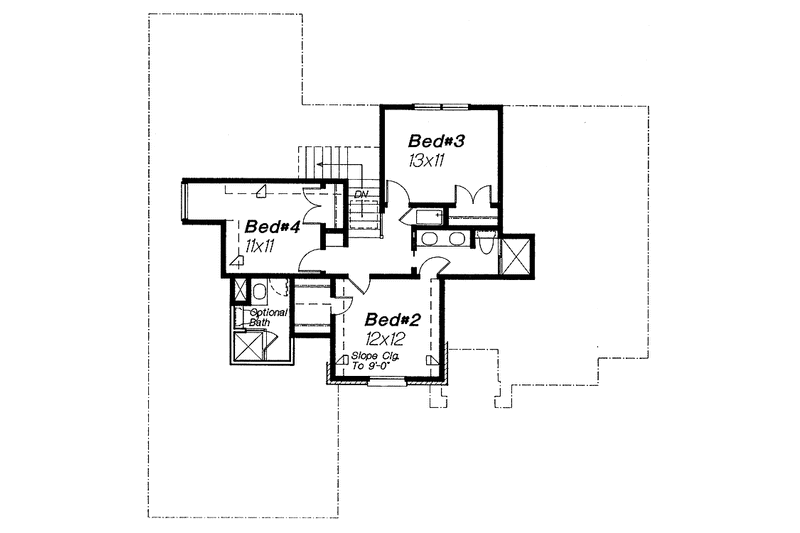 House Blueprint - Floor Plan - Upper Floor for Traditional House Plan #310-1004 - 4 bed, 2.5 bath