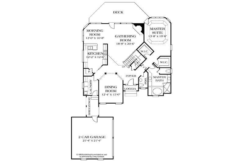 Dream House Plan - Floor Plan - Main Floor for Traditional House Plan #453-408 - 3 bed, 2.5 bath