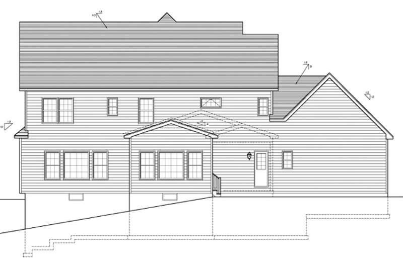 Home Plan - Exterior - Rear Elevation for Traditional House Plan #1010-94 - 4 bed, 2.5 bath