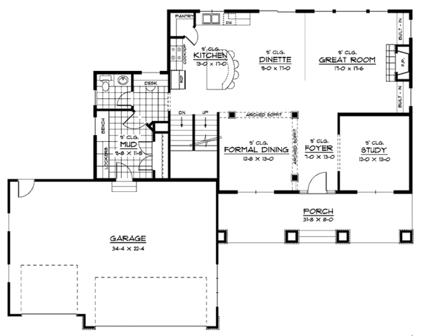 Dream House Plan - European Floor Plan - Main Floor Plan #51-635