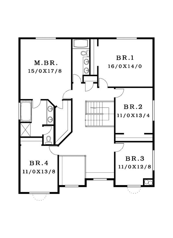 Dream House Plan - Traditional Floor Plan - Upper Floor Plan #943-12